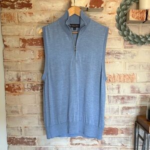 Brooks‎ Brothers 100% Merino Wool Quarter-Zip Vest - Men's Large